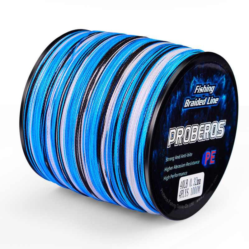 PROBEROS četverostruki pleteni PE kamuflažni glavni najlon, 10–100 lb, duljine 300/500/1000 m
