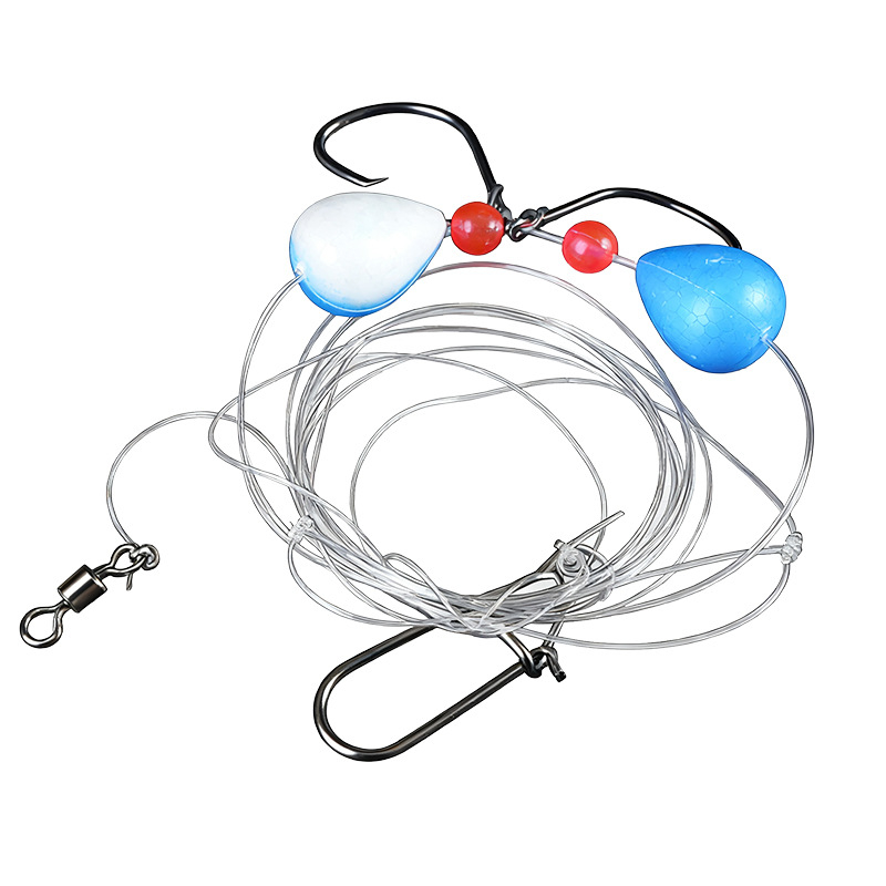 Морски риболовен комплект: кука и поплавък от въглеродна стомана, ръчно завързан, 20 lb, произход Weihai