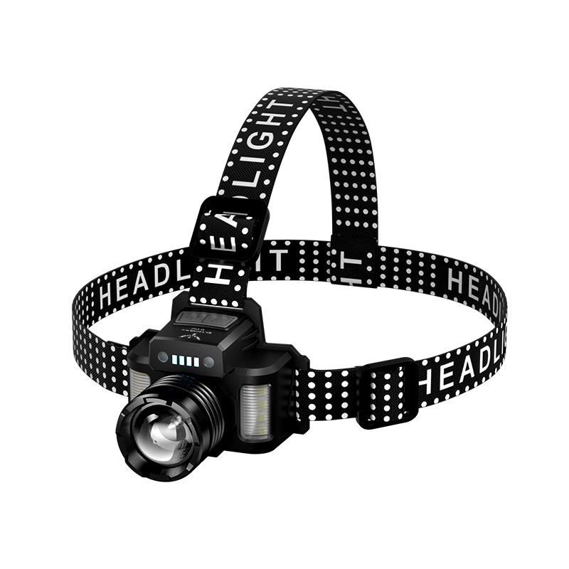 Skyfire Челник с алуминиева сплавова конструкция, ултраярък LED, презареждаща се вградена батерия, лазерен модул, за къмпинг и нощен риболов, обхват 200–500 м