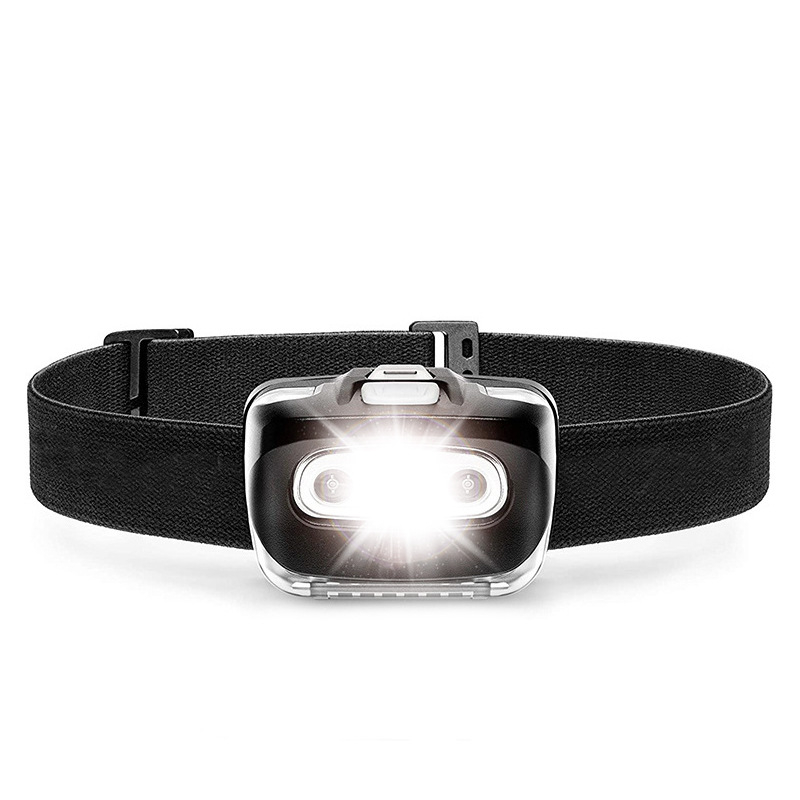 LED фенер за глава с двойни светлинни източници за къмпинг и планински преходи, 5W, батерия AAA (3 бр.), обхват до 100 м