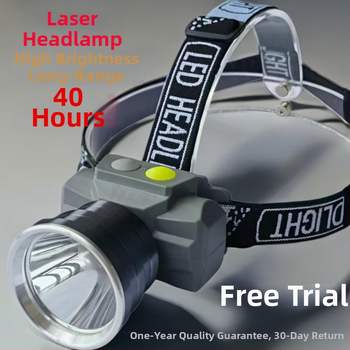 Xilige 21700 LED galvos žibintas, įkraunamas, dėvimas ant galvos, ilgalaikė lazerio spindulys, spindulys 500–1000 m, veikimo laikas 20–40 h, modelis 608