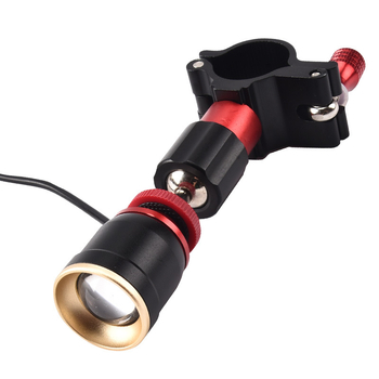 Aliuminio lydinio žvejybos žibintu su reguliuojamu priartinimu, mėlynos ir geltonos šviesos šaltinis, lemputė + LED, išorinis maitinimo šaltinis, diapazonas 100–200 m