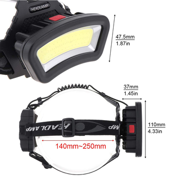 Čelna LED svjetiljka COB, dvostruko osvjetljenje, 10W, baterija 2000mAh, ručno napajanje
