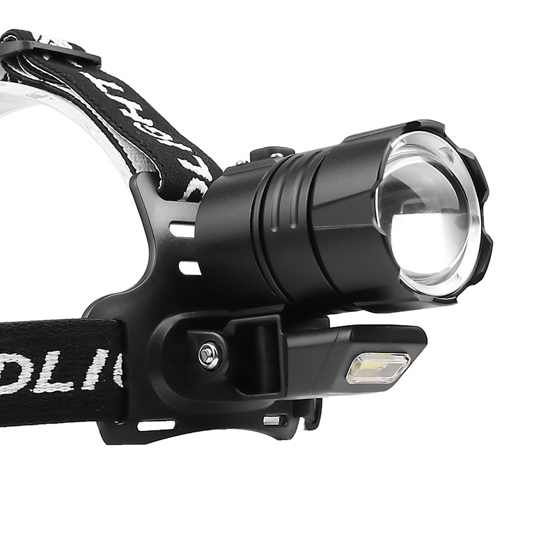 Čelna lampica XHP90 + COB, 45° nagib snopa, USB punjenje, LED 20W, baterije 3×18650