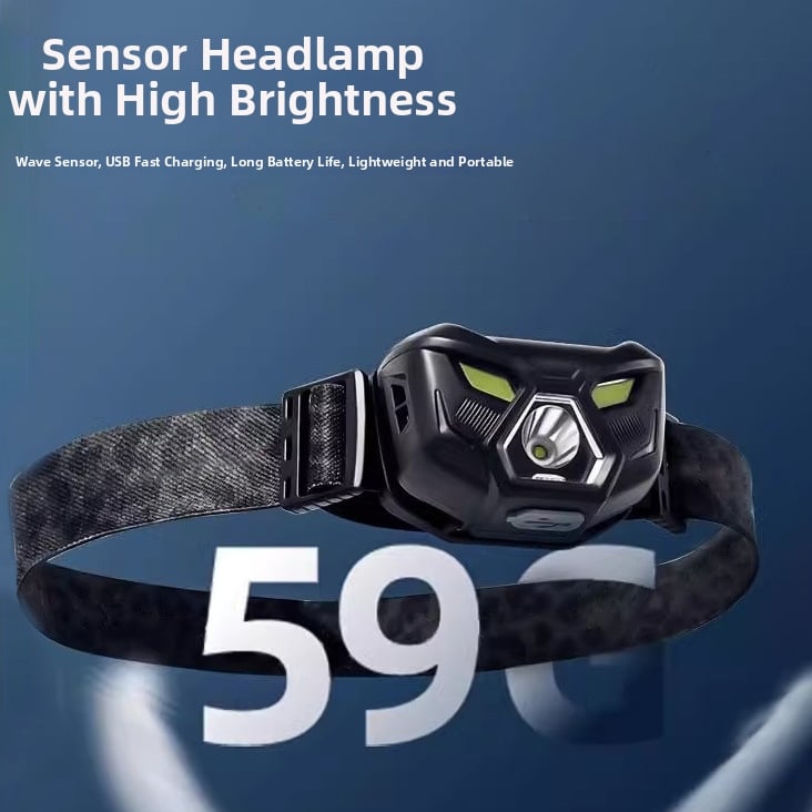 LED fejlámpa kültéren, újratölthető, vízálló, 200 m világítási távolság, 5–10 óra üzemidő