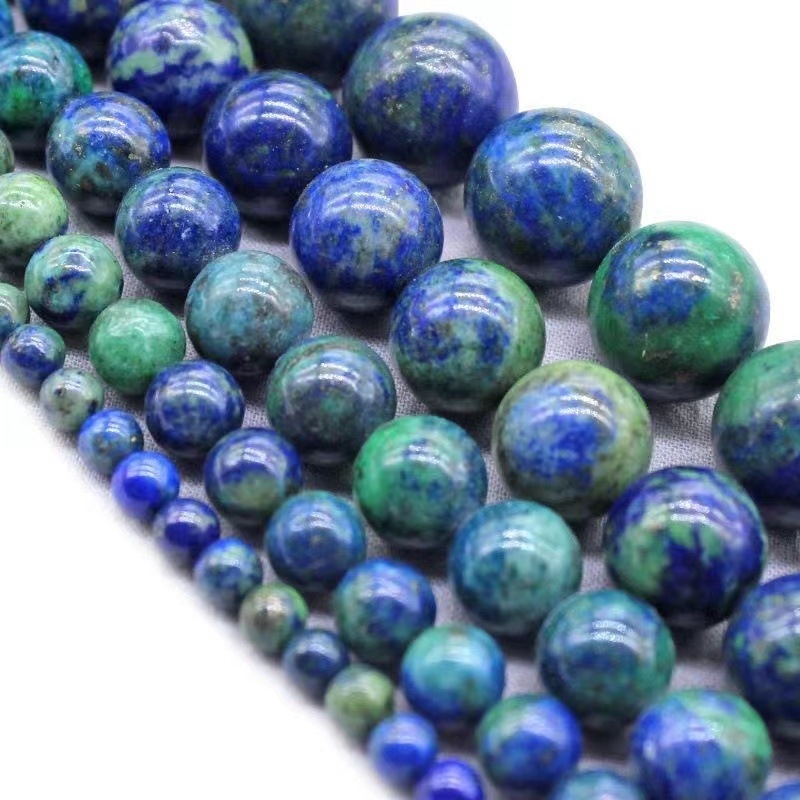 7A mărgele rotunde din lapis lazuli Phoenix, piatră naturală, slefuite și lustruite, pentru brățări DIY