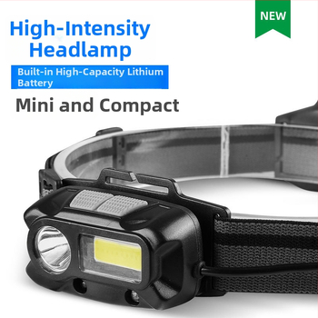 Lampa frontală COB dublu LED și senzor de gesturi (5W, 1200mAh, reîncărcabilă, energie generată manual, rază 50–100 m)