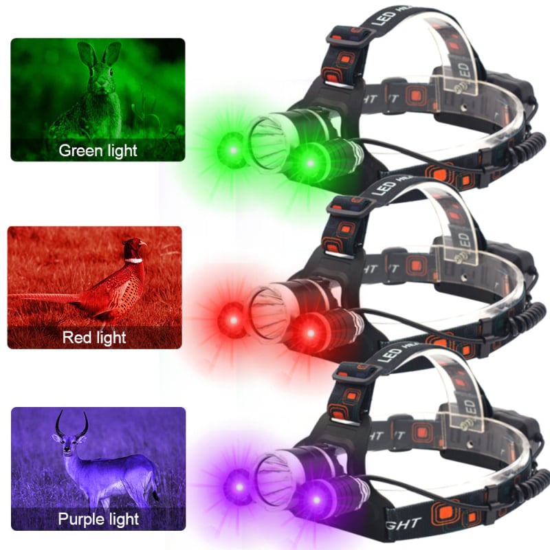 Čelna LED lampica s 4 načina, fiksno fokusiranje, LED, baterija 18650, 4800mAh, detekcija bankovnih novčanica i fluorescenciju, za ribolov na otvorenom