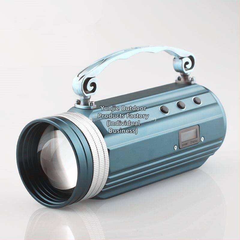 Éjszakai horgász LED lámpa – alumíniumötvözet test, 25W, 18000mAh, hatótávolság 200–500 m