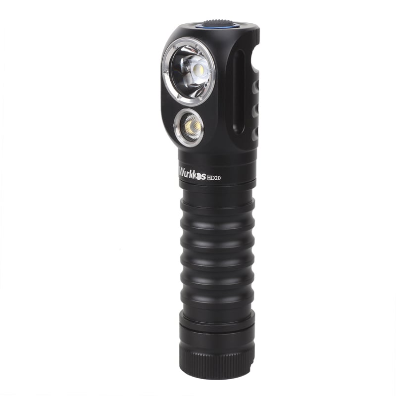 WURKKOS LED čelna lampica — aluminijski spoj kućišta, 5000mAh baterija, USB-C punjenje, 20W snaga, domet 100-200 m
