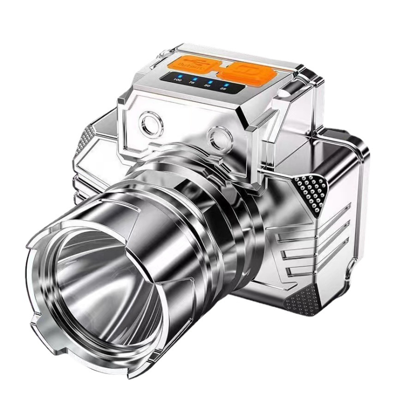 Frontala LED pentru cap, USB reîncărcabilă, 5W, 600 mAh, alimentare manuală, rază 100–200 m