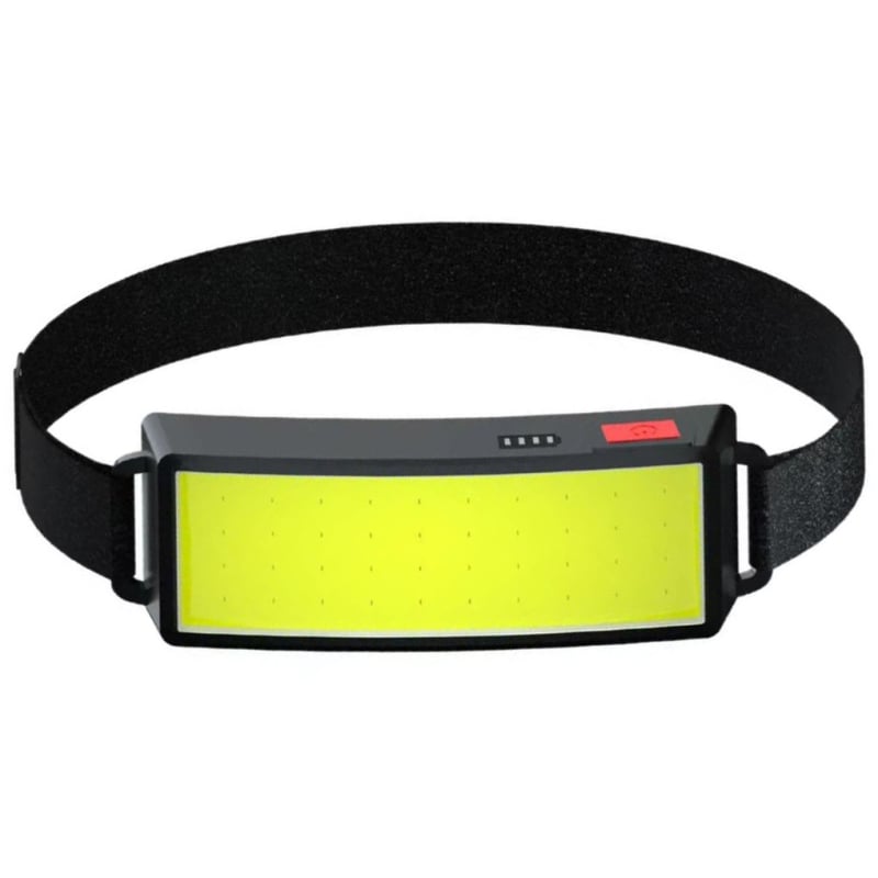 COB LED fejfény, USB-töltéses, vízálló; fényhatótávolság 50–300 m, tömeg 0,1 kg