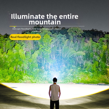 LED galvos žibintas, įkraunamas, atsparus vandeniui, 200 m spindulys, modelis QY-TD113021