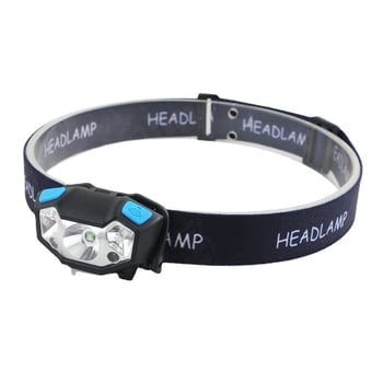 LED челник с USB зареждане, 5W, 1000mAh, 360° въртене, лъч 100–200 м