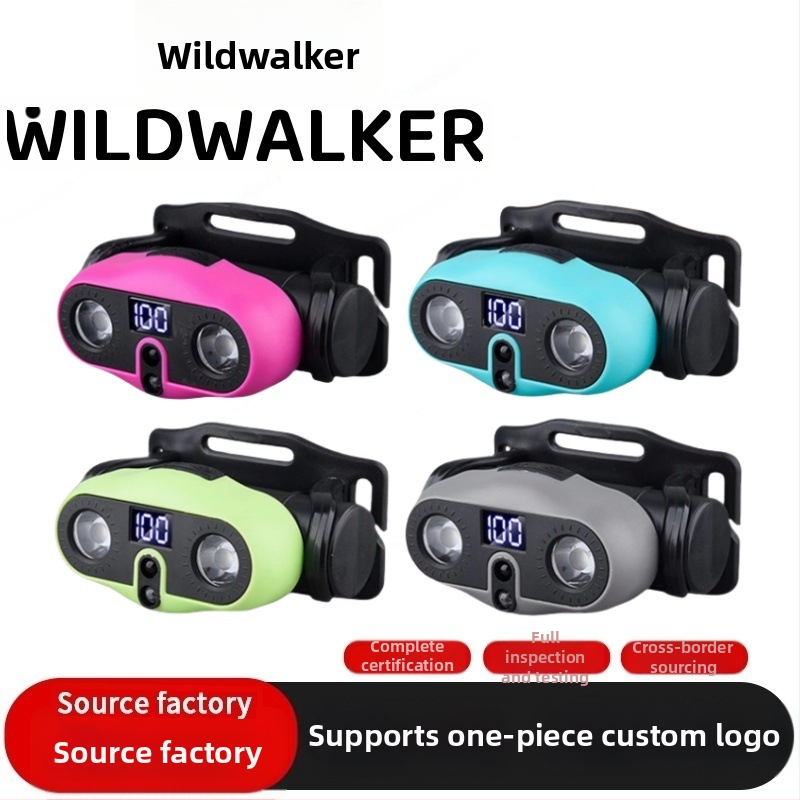 Lampa frontală pentru pescuit în aer liber — ultra-ușoară, LED, reîncărcabilă, alimentare manuală, 800 mAh, rază 100–200 m