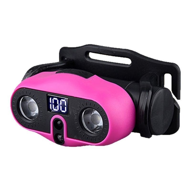 Lampa frontală pentru pescuit în aer liber — ultra-ușoară, LED, reîncărcabilă, alimentare manuală, 800 mAh, rază 100–200 m