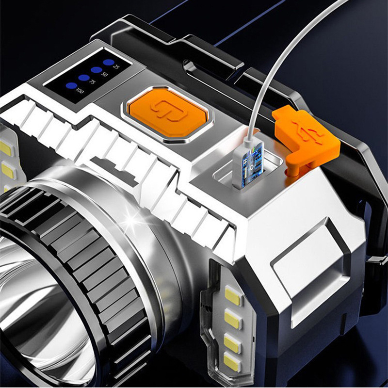 T19 LED fejlámpa, újratölthető, 1200 mAh, 100 m hatótáv