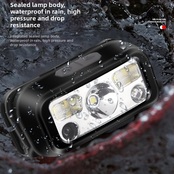 LED galvos žibintu, įkraunamas, ABS korpusas, diapazonas 200–500 m, logotipo spauda galima