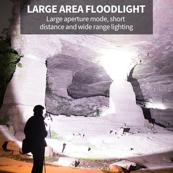 LED презареждаем челник за риболов на открито с дълъг обсег и зум, 10W, 6000 mAh, 200–500 м, 360° въртене