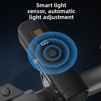 Φανάρι μπροστινό ποδηλάτου LED, 10W, επαναφορτιζόμενη μπαταρία 1200 mAh, σώμα από κράμα αλουμινίου, εμβέλεια έως 50 m (LED, 10W, 1200 mAh, κράμα αλουμινίου, 50 m)