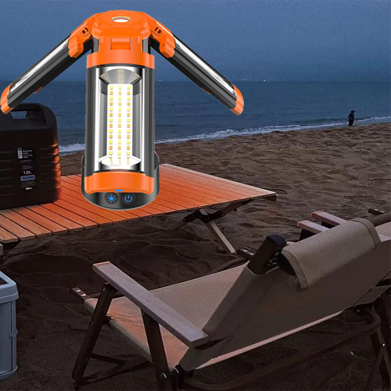 Night Mountain Cat kültéri kemping LED lámpa tartóval, 9000mAh akkumulátor, ABS ház, hatótáv 100–200 m