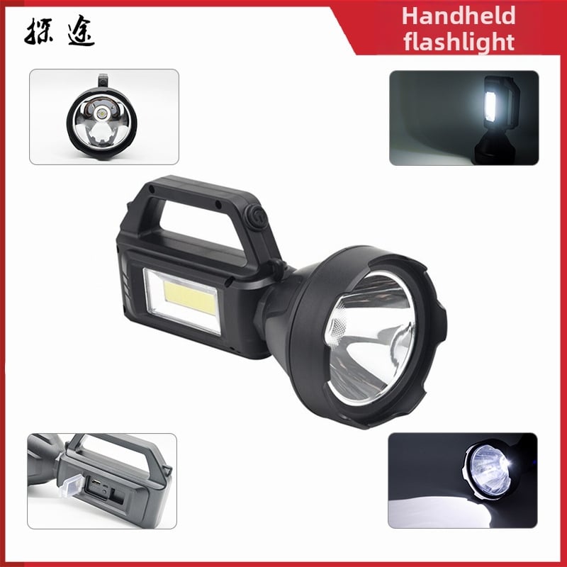 P50 LED φακός εξωτερικής χρήσης, φορητός, επαναφορτιζόμενος, 30W, μπαταρία λιθίου 2200mAh, φόρτιση, εμβέλεια 200–500 μ