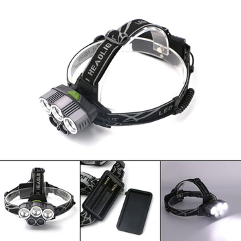 Čelna lampa T6 s 5 LED, dugi domet, 20W, dvije baterije 18650