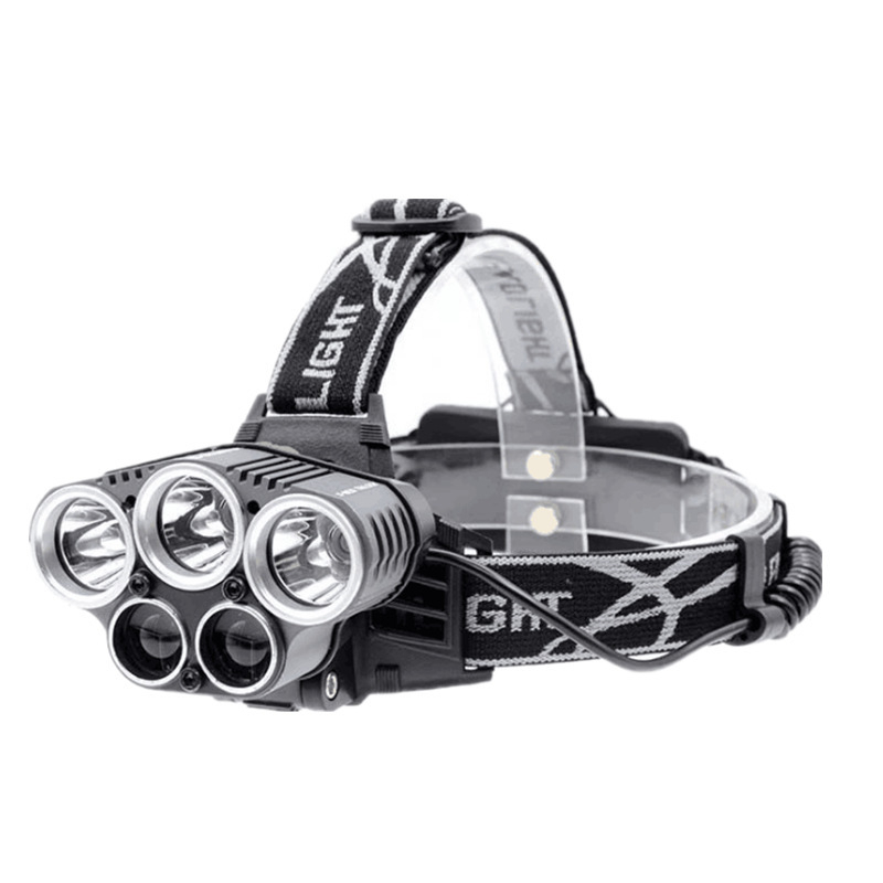 Čelna lampa T6 s 5 LED, dugi domet, 20W, dvije baterije 18650
