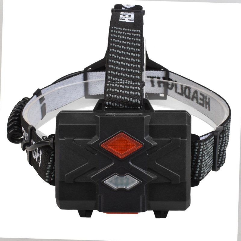 Fejlámpa horgászathoz, alumínium ötvözet, nagy fényerő LED, újratölthető; Modell 8071, súly 175 g, hatótávolság 200–300 m, üzemidő 3 h