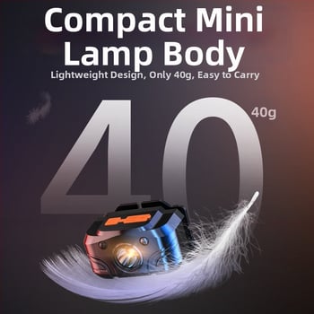 LED čelovka na nočný rybolov, nabíjateľná, dosah 200 m, vodotesná, výdrž 2-6 h, hmotnosť 40 g