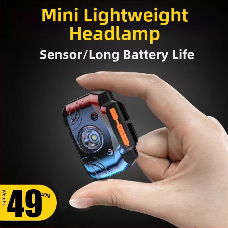 LED fejfény éjszakai horgászathoz, újratölthető, 200 m fénysugár, vízálló, 2-6 h üzemidő, 40 g