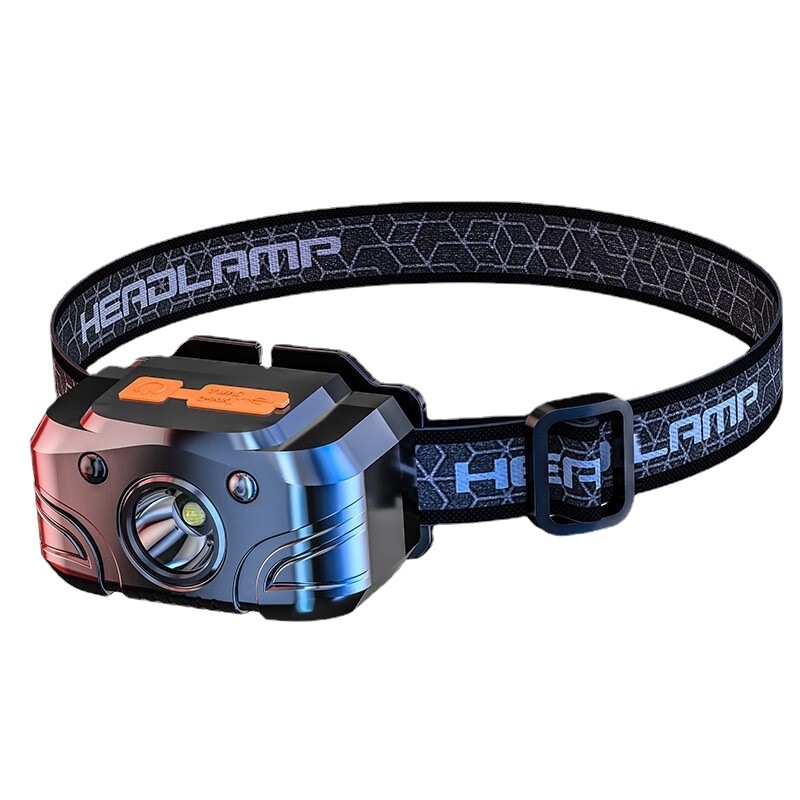 LED fejfény éjszakai horgászathoz, újratölthető, 200 m fénysugár, vízálló, 2-6 h üzemidő, 40 g