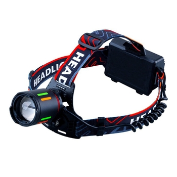 LED čelovka 20W s baterijama 3×18650, punjiva, COB LED, za noćno ribolov i kampiranje