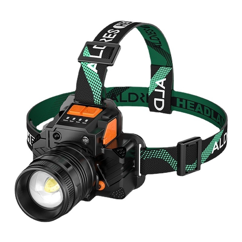 Vanjska čelna lampica za planinarenje i noćno pecanje: LED 10W, litij‑ionska baterija 1200 mAh, domet 200-500 m, 360° okret, senzor, indikator napunjenosti baterije i Power Bank funkcija