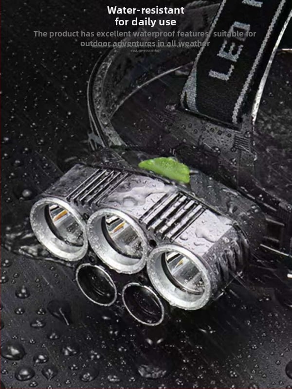 USB nabíjateľná čelovka LED T6, dosvit 500 m, výdrž 4–8 h, hmotnosť 200 g