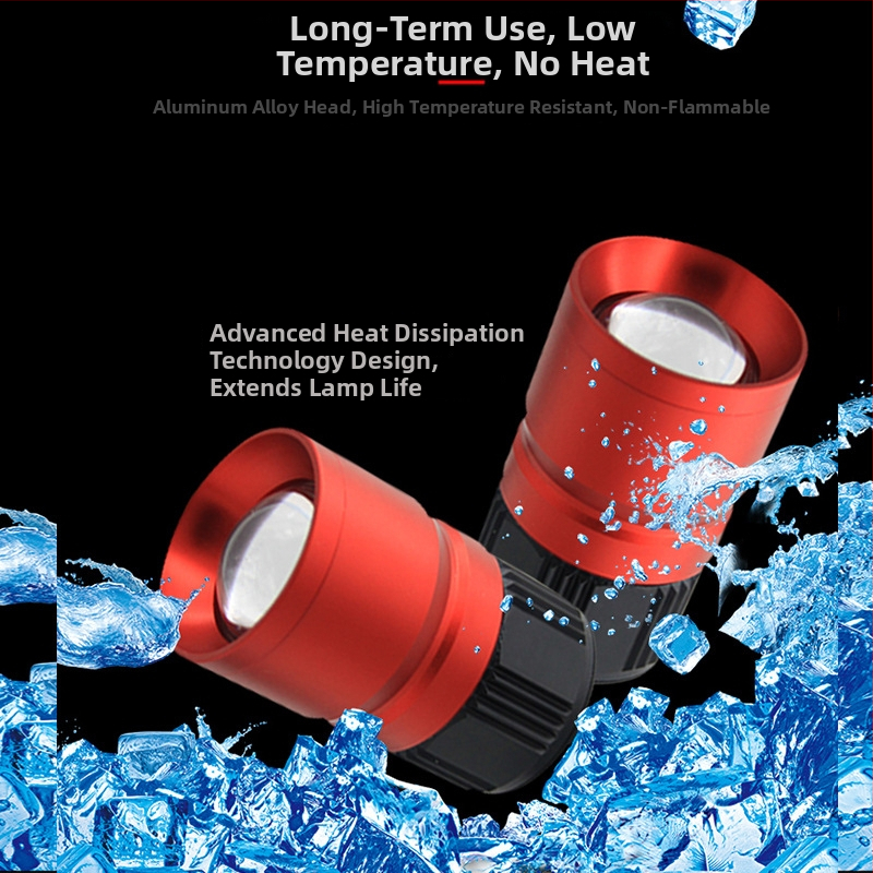 Stalo nakties žvejybos LED lemputė su išoriniu maitinimu, aliuminio lydinio korpusas, diapazonas 100–200 m