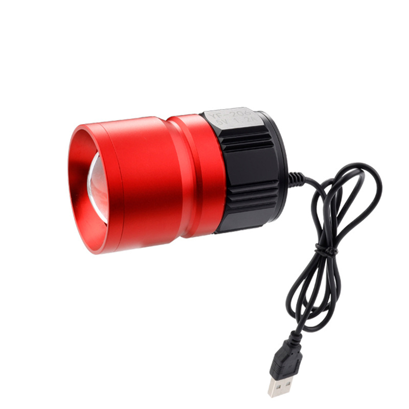 Stalo nakties žvejybos LED lemputė su išoriniu maitinimu, aliuminio lydinio korpusas, diapazonas 100–200 m