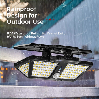 Εξωτερικό LED φωτιστικό με κλιπ, ηλιακό, με τηλεχειριστήριο, ανίχνευση κίνησης, περιστροφή 360°, 25W