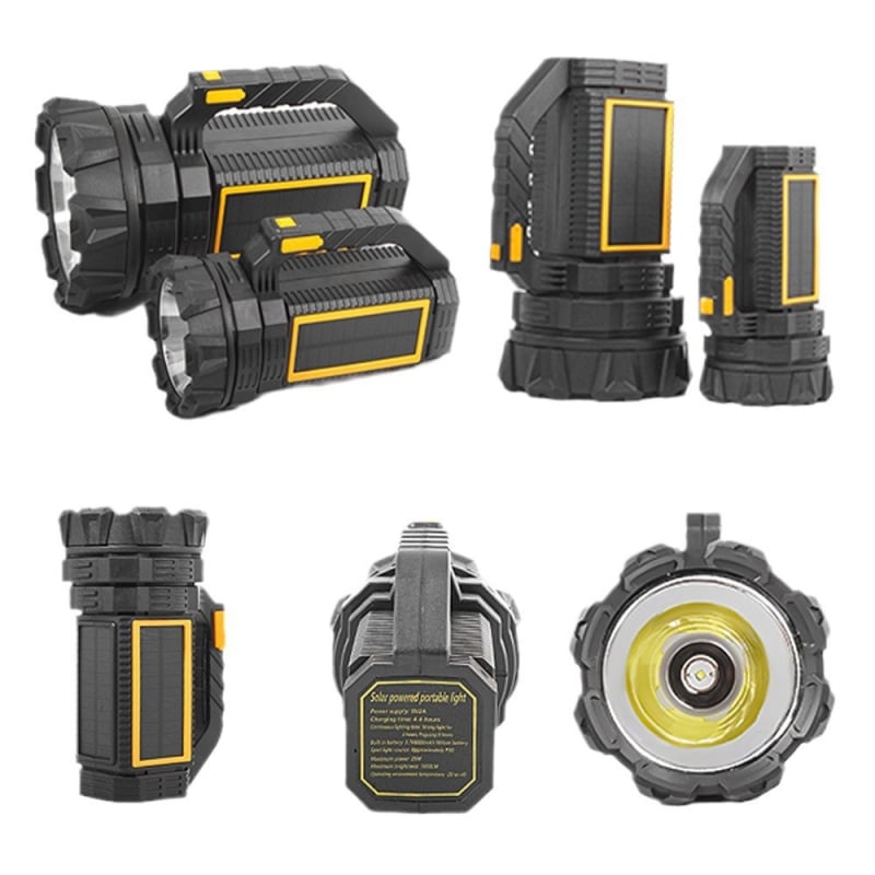 P50 φακός με ηλιακή φόρτιση, LED 10W, μακρά διάρκεια, εμβέλεια 200-500 m