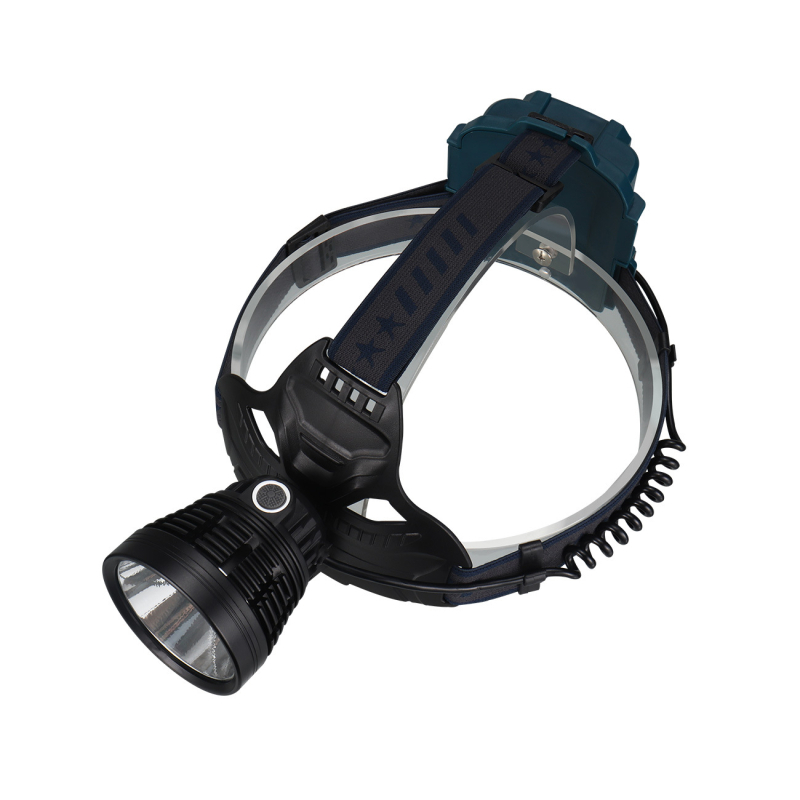 Skywolfeye Čelna lampa, 3×18650 baterije, 30W LED, aluminijsko kućište, uključen punjač, domet >500 m