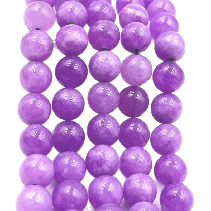 Kalcedonijske perle — materijal: kalcedon; oblik: okrugle perle; obrada: rezanje, brušenje i poliranje; uzorak: plemenito