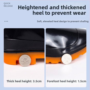 Dážďové čižmy - PVC vrchnok, podrážka z teľacej kože, výška čižmy stredná, nepremokavé, protišmykové