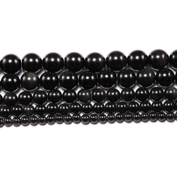 Prirodne crne obsidijanske kuglice – labave perle za nakit, za DIY narukvicu, poluproizvodi okrugle kuglice
