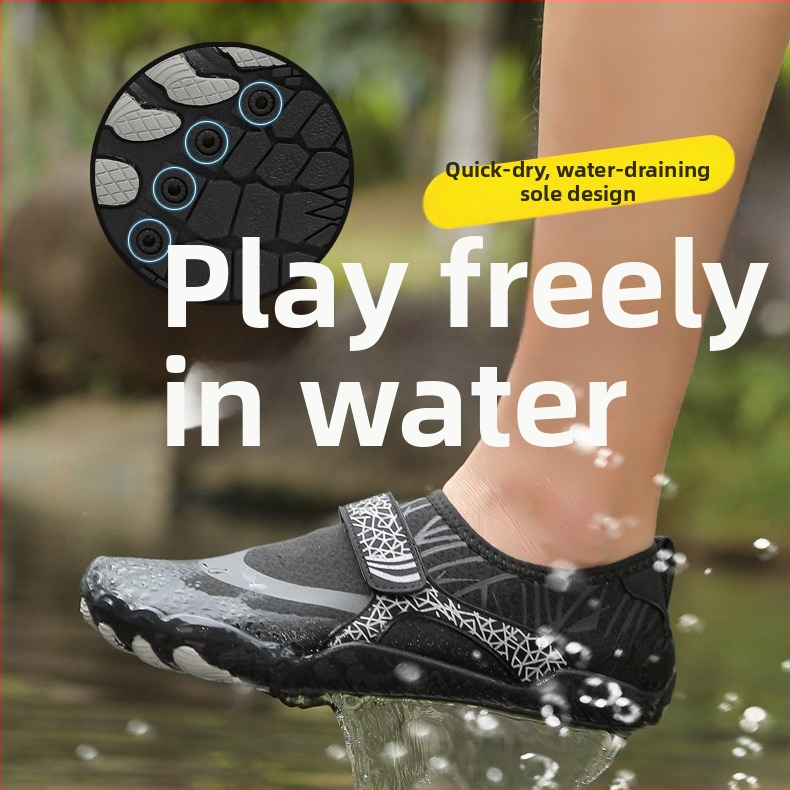 Vandens bateliai su penkiais pirštais — neslidūs, kvėpuojantys, greitai džiūstantys, Velcro užsegimas