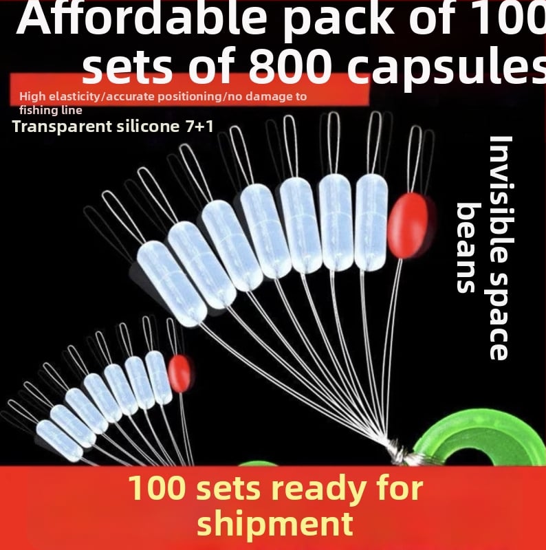 Läbipaistev silikoonist kosmose pärlid, sirjooniline veerg, 7+1 tk, kalaplingu komplekt