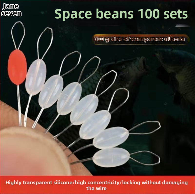 Läbipaistev silikoonist kosmose pärlid, sirjooniline veerg, 7+1 tk, kalaplingu komplekt