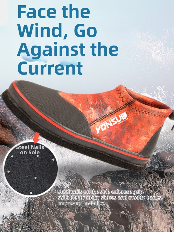 YonSub Yz010 makšķerēšanas apavi — neoprēna augšdaļa, filca zole, pieaugušajiem