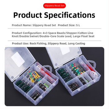 Slydimo plūdų komplektas skaliniam žvejybai su linijos rinkiniu ir karoliukų stabdžiais — medžiaga: silikono space beans