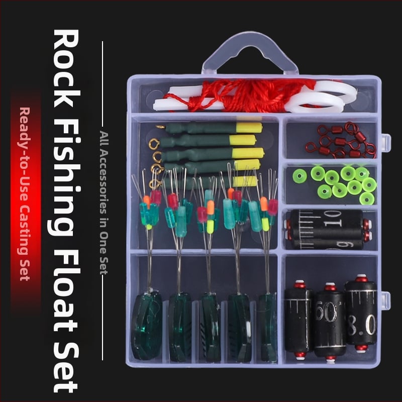 Slydimo plūdų komplektas skaliniam žvejybai su linijos rinkiniu ir karoliukų stabdžiais — medžiaga: silikono space beans