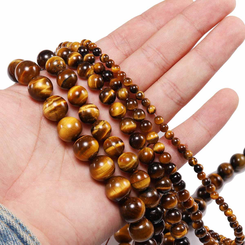 Prirodne žute tigrovo oko perle za izradu nakita, DIY narukvice, polugotove okrugle perle
